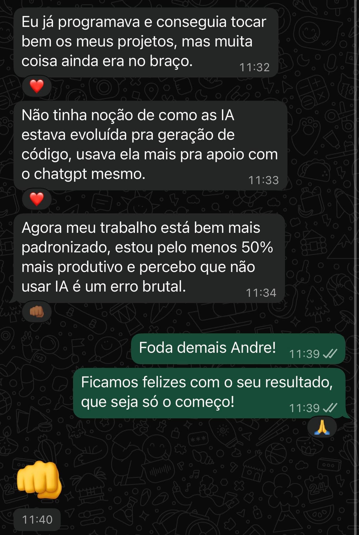 Print do depoimento de André L.