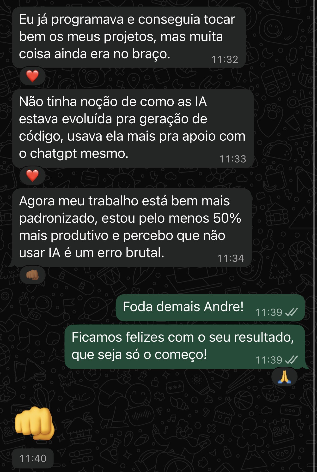 Print do depoimento de André L.